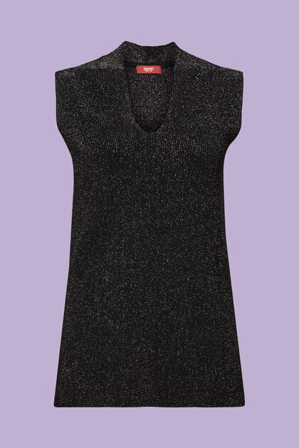 Třpytivá vesta z žebrové pleteniny