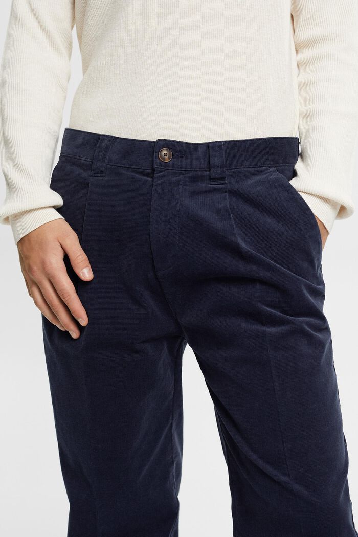 Manšestrové kalhoty s širokým střihem, NAVY, detail image number 2