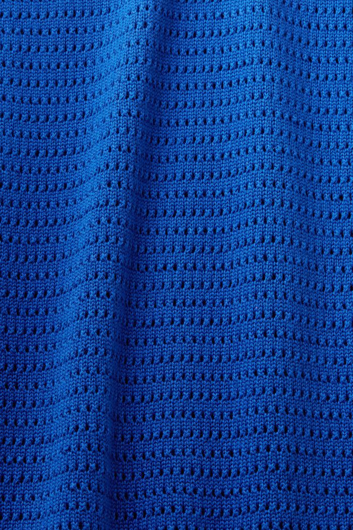 Midi šaty bez rukávů, z dírkované pleteniny, BRIGHT BLUE, detail image number 5