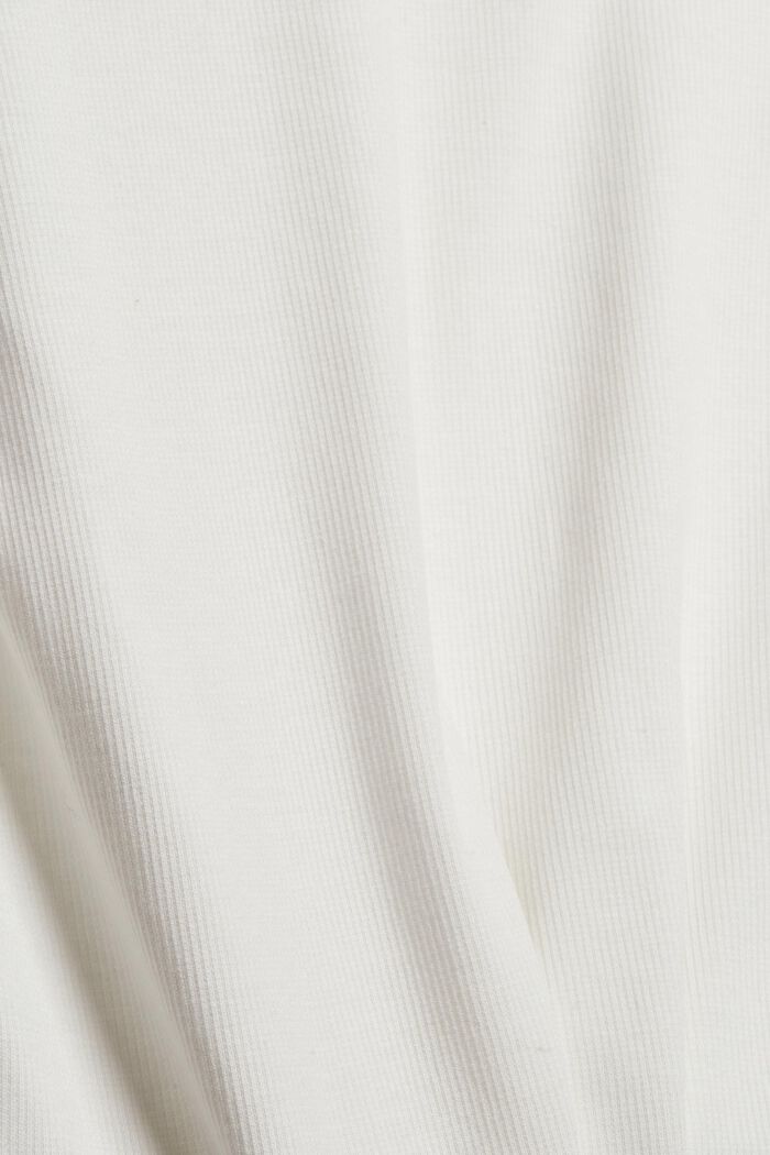 Žebrované tričko s dlouhým rukávem a rolákem, OFF WHITE, detail image number 4
