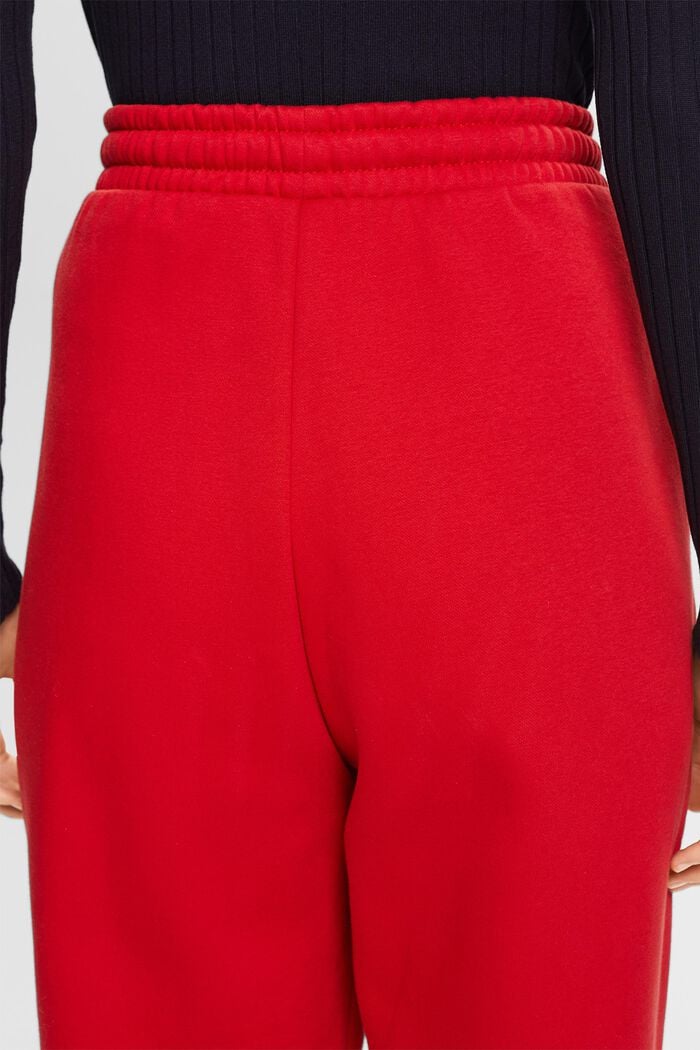Flísové joggingové kalhoty s našitým logem, DARK RED, detail image number 4