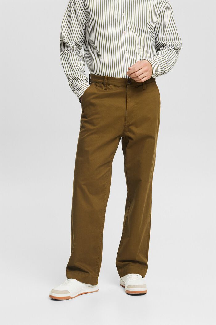 Vintage kalhoty chino s rovným střihem, KHAKI GREEN, detail image number 0