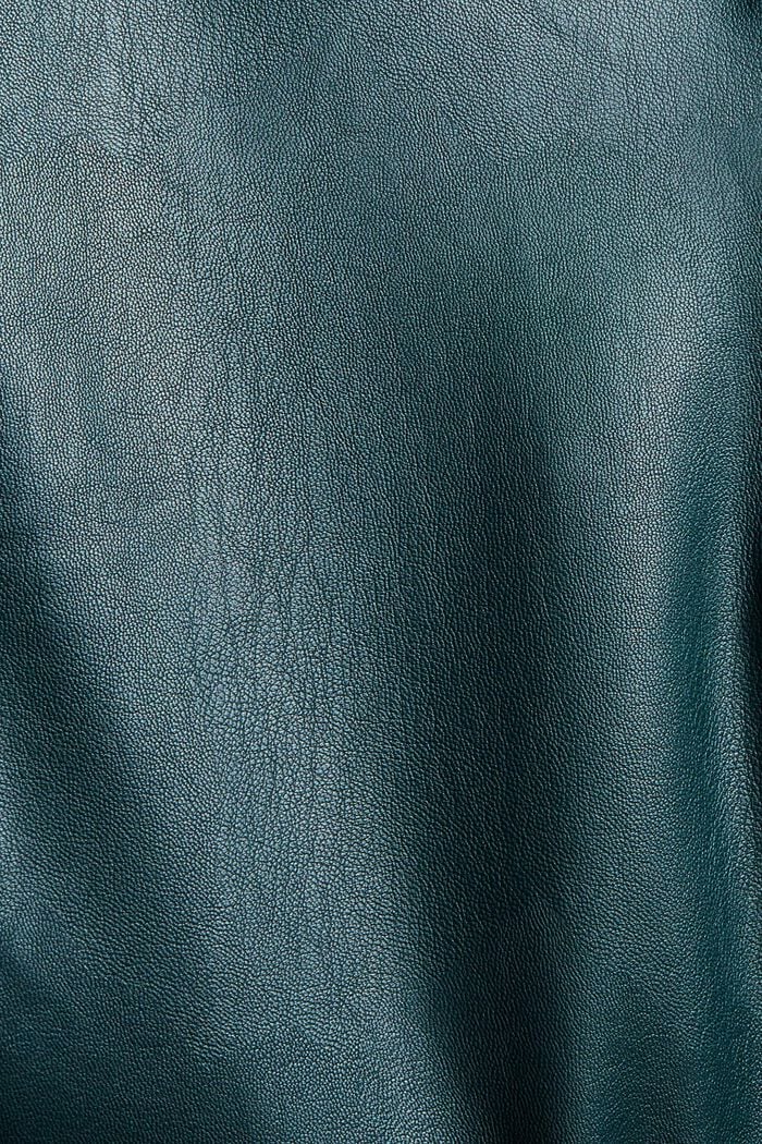 Zkrácené kalhoty se vzhledem kůže, DARK TEAL GREEN, detail image number 4