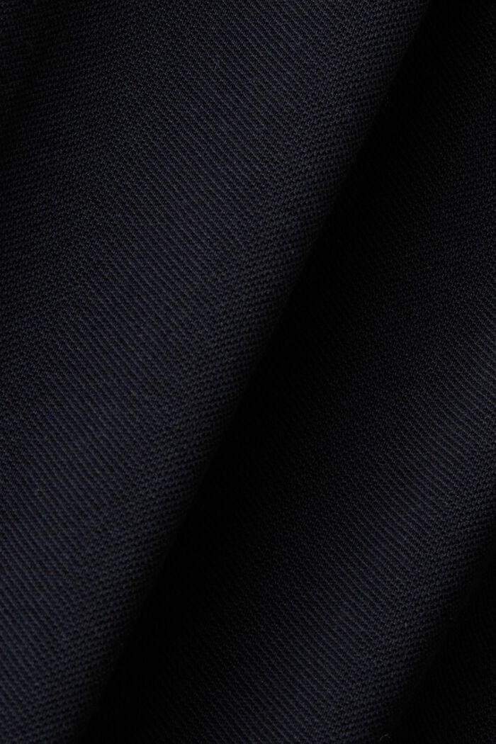Bavlněná piké polokošile s pruhovaným límcem, BLACK, detail image number 5