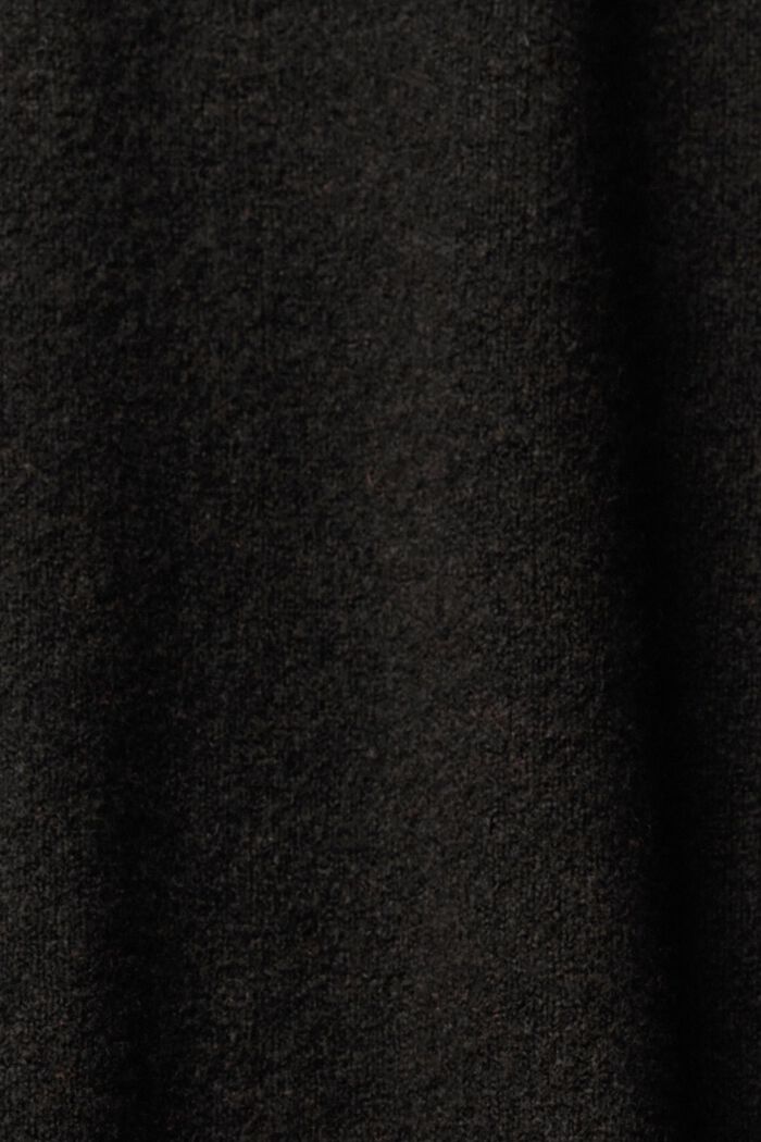Pletené šaty ze směsi s vlnou, s velmi krátkým rolákovým límcem, BLACK, detail image number 5