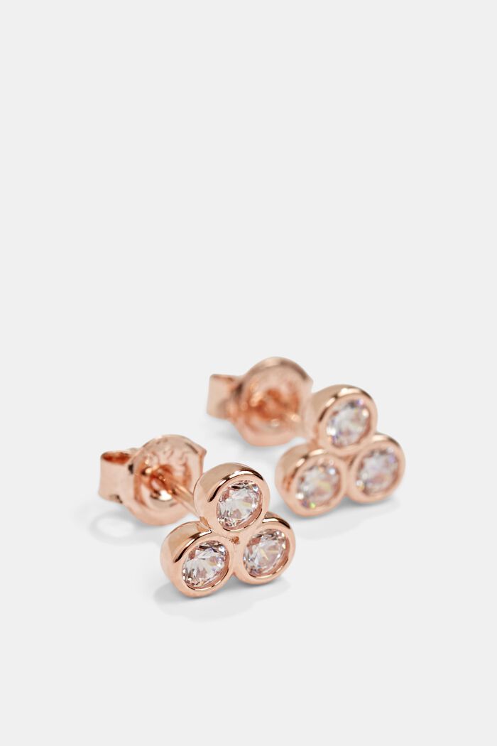 Earrings silver, ROSEGOLD, detail image number 1