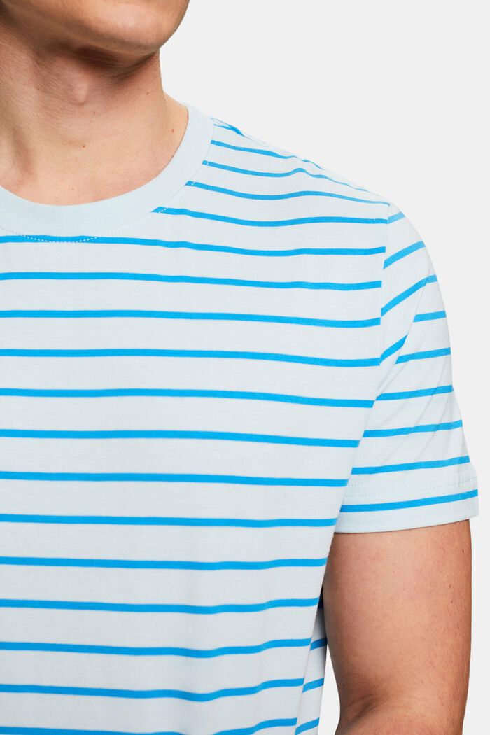 Pruhované tričko z bavlněného žerzeje, PASTEL BLUE, detail image number 3