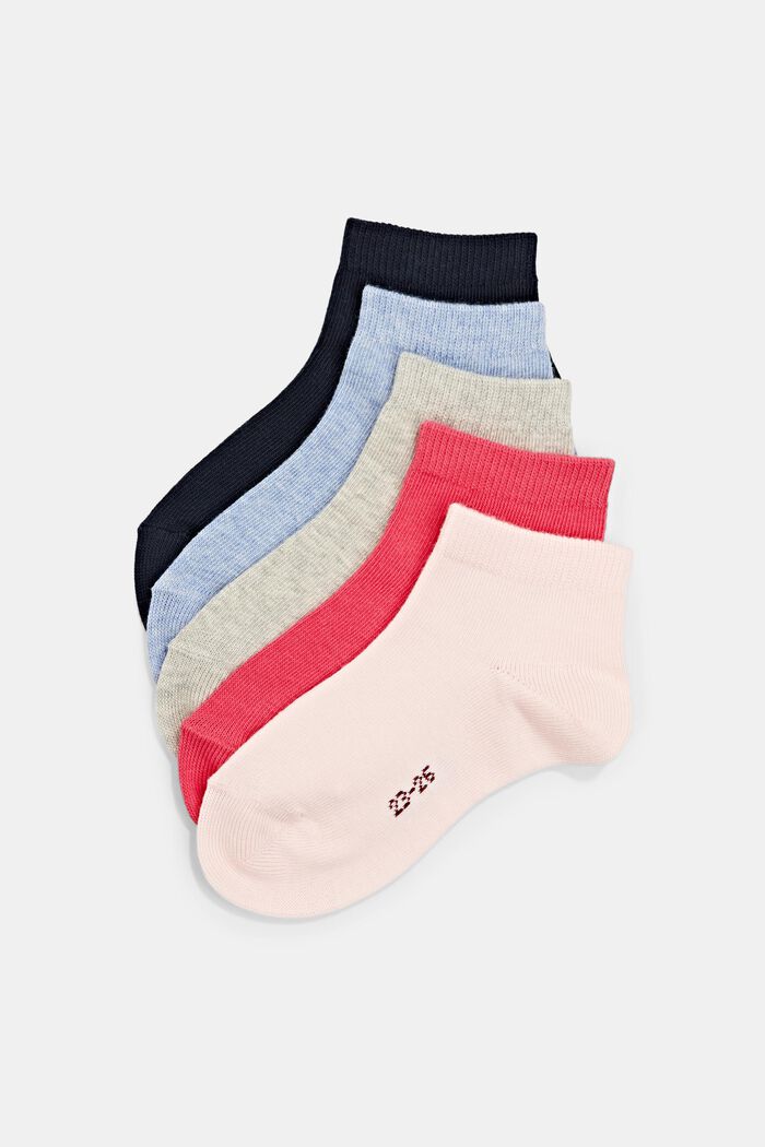 Jednobarevné ponožky, směs s bio bavlnou, 5 párů v balení, ROSE COLORWAY, detail image number 0