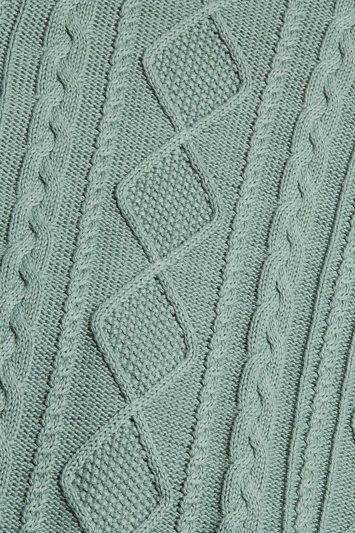 Kardigan ze vzorované pleteniny, bio bavlna, DUSTY GREEN, detail image number 4