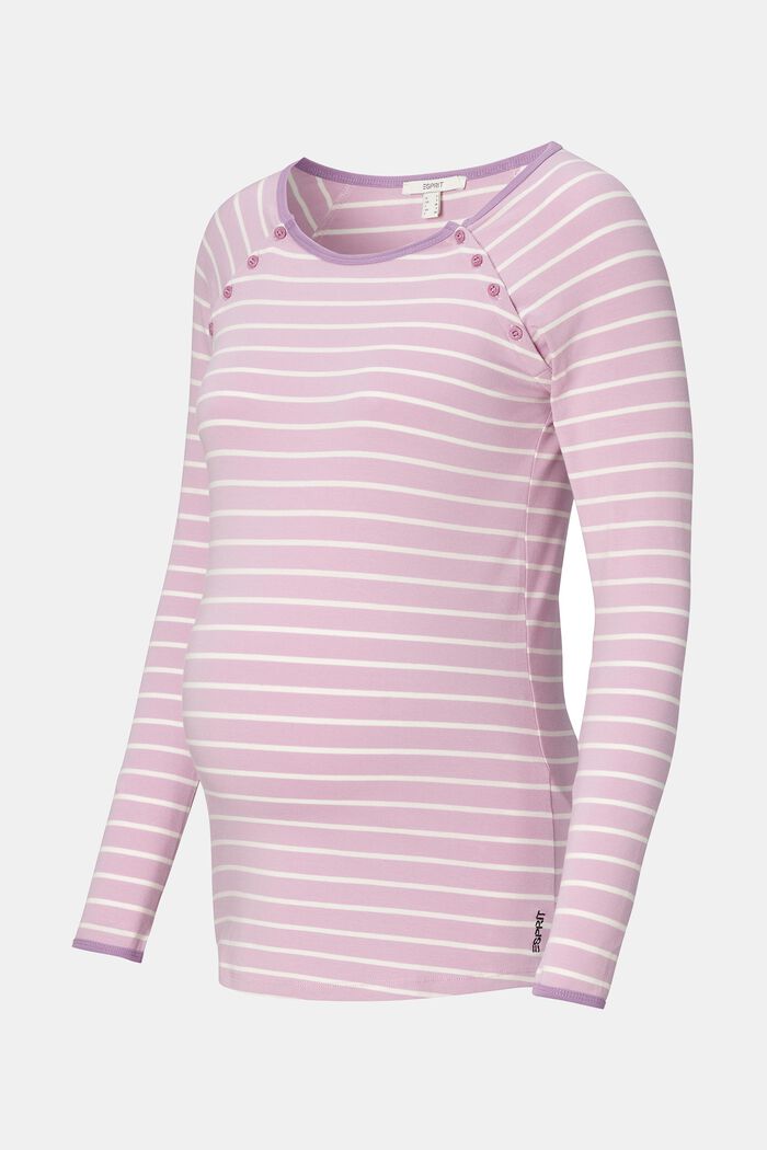 Tričko s dlouhým rukávem pro pohodlné kojení, z bio bavlny, PALE PURPLE, overview