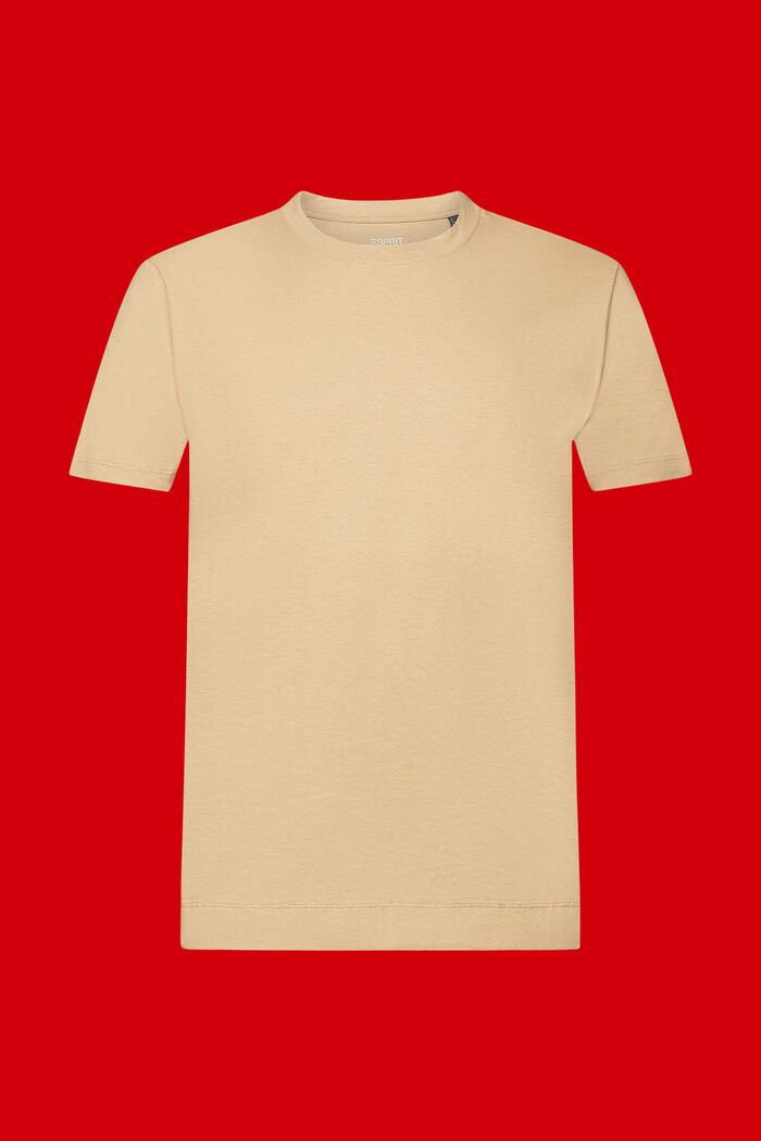 Tričko ze směsi bavlny a lnu, SAND, detail image number 6