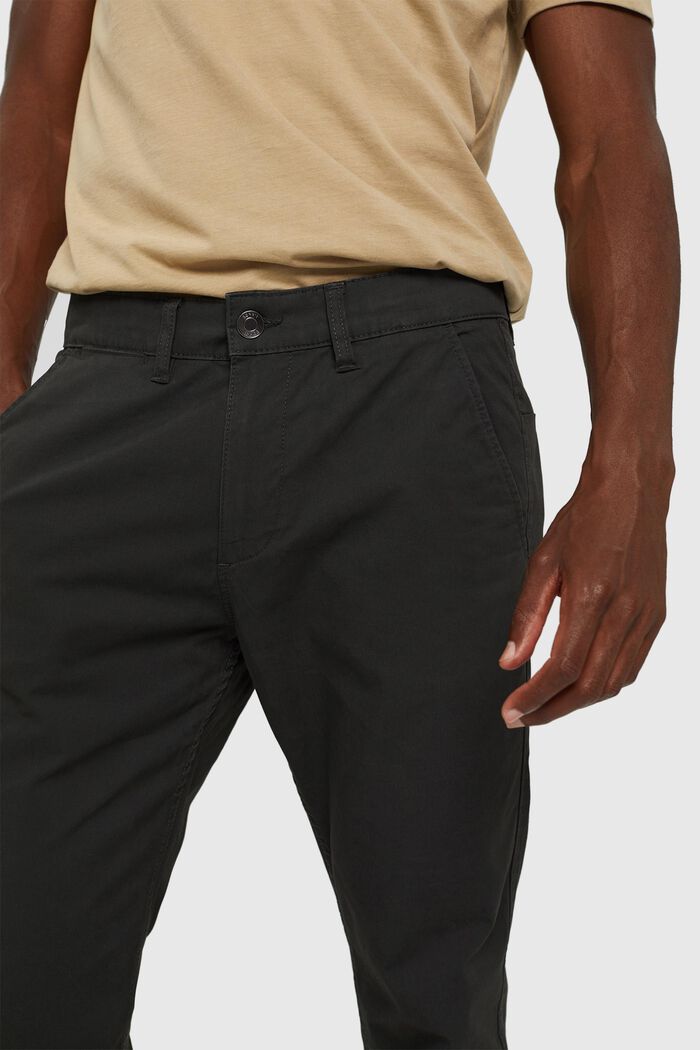 Strečové kalhoty chino, bio bavlna, DARK GREY, detail image number 2