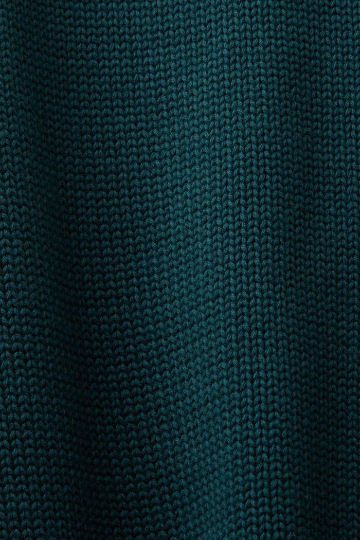 Bavlněný pulovr s nízkým rolákovým límcem, EMERALD GREEN, detail image number 4