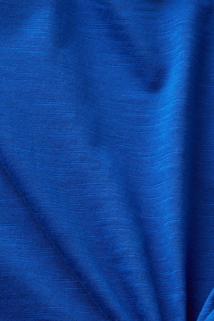 Tričko s hlubším kulatým výstřihem, materiál slub, BRIGHT BLUE, detail image number 5