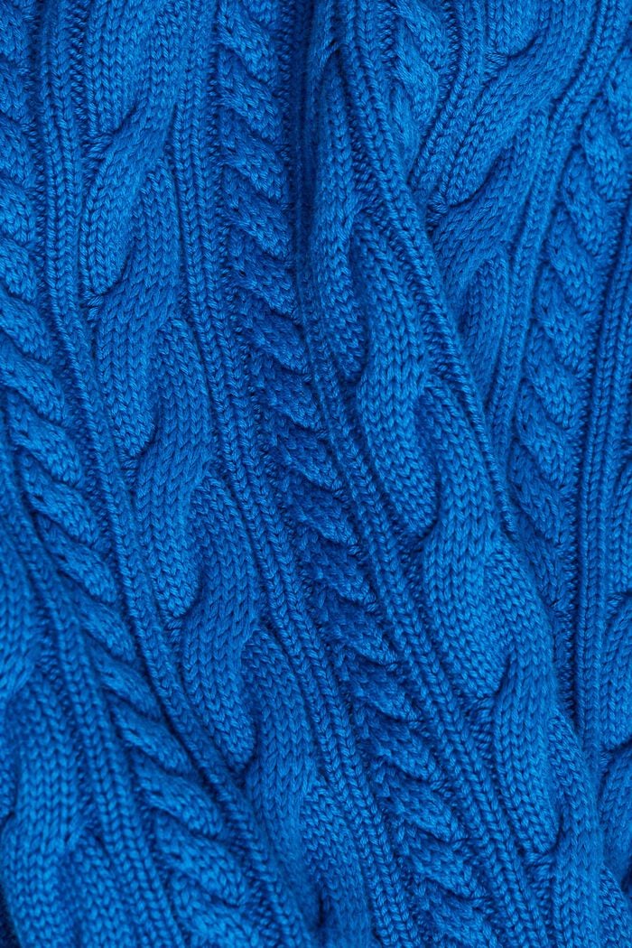 Bavlněný pulovr z copánkové pleteniny, DARK BLUE, detail image number 5
