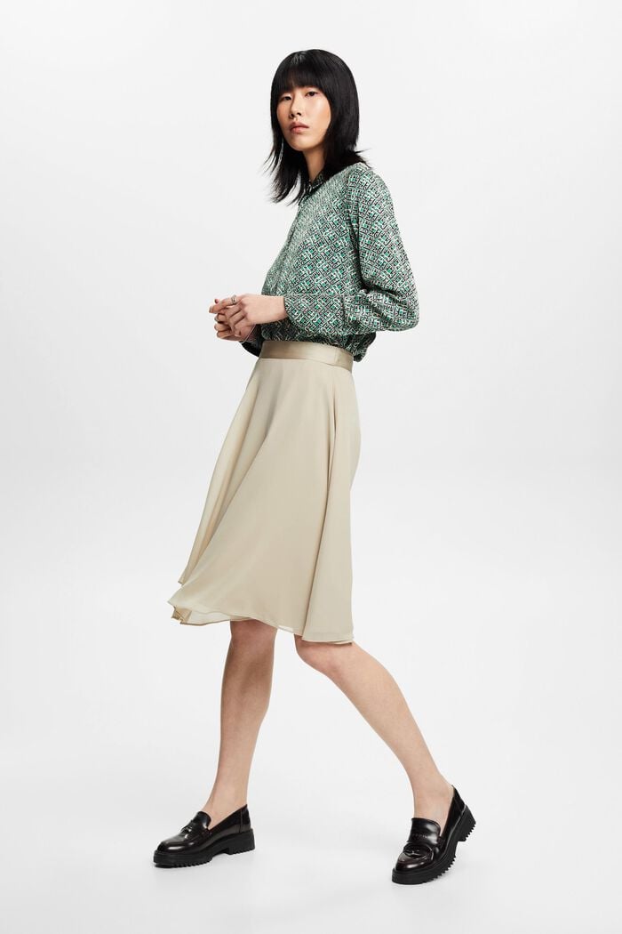 Šifonová sukně s délkou po kolena, DUSTY GREEN, detail image number 4
