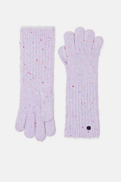 Pletené rukavice s barevnými skvrnami