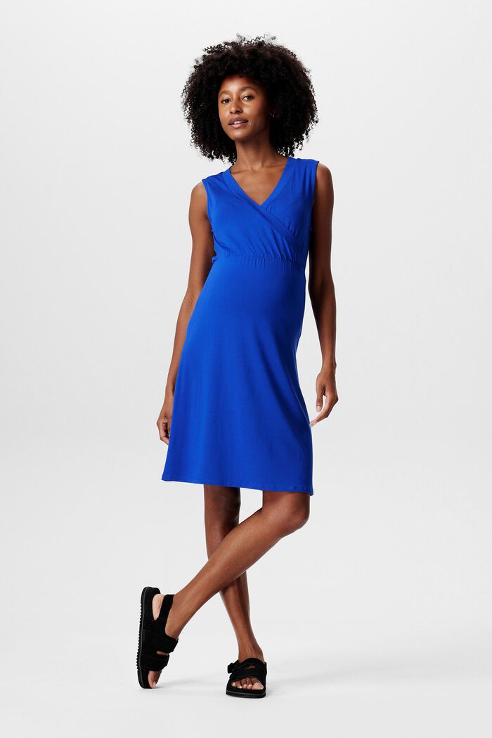 MATERNITY šaty bez rukávů, se špičatým výstřihem, ELECTRIC BLUE, detail image number 0