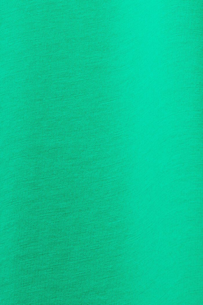Tričko s kulatým výstřihem, z žerzeje z bavlny pima, GREEN, detail image number 6