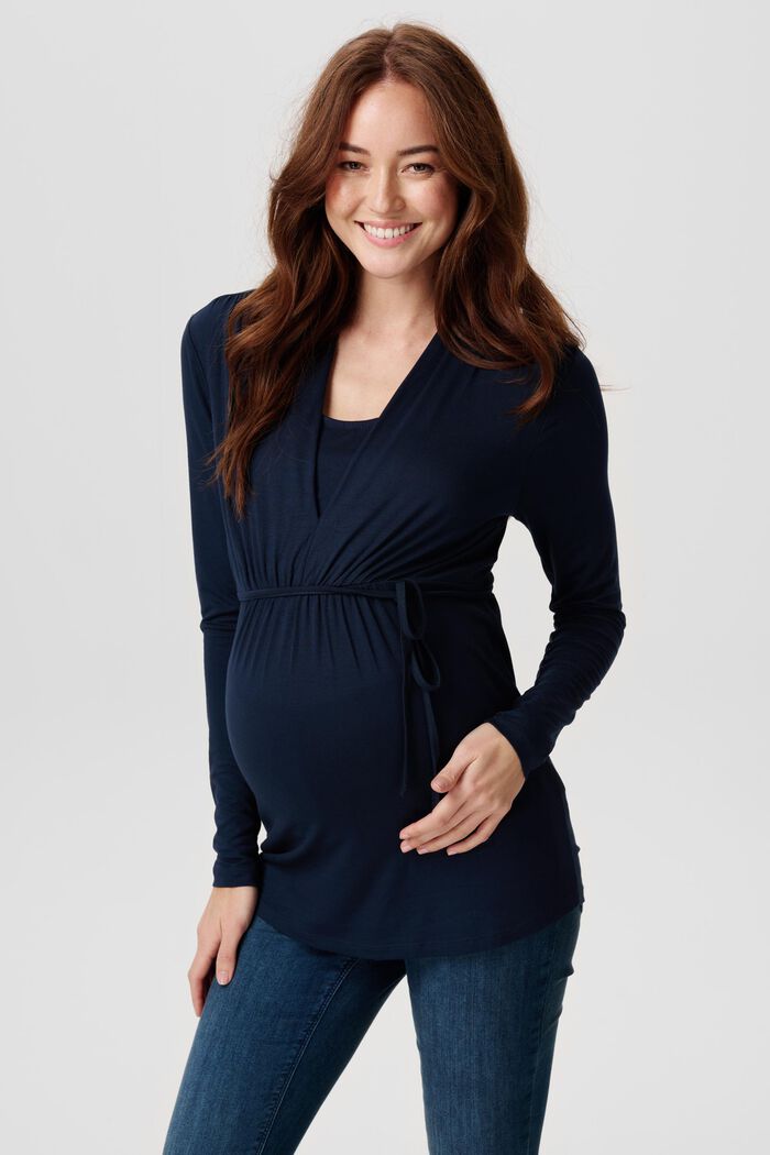 Triko s dlouhým rukávem na kojení, z viskózy LENZING™ ECOVERO™, NIGHT BLUE, detail image number 0