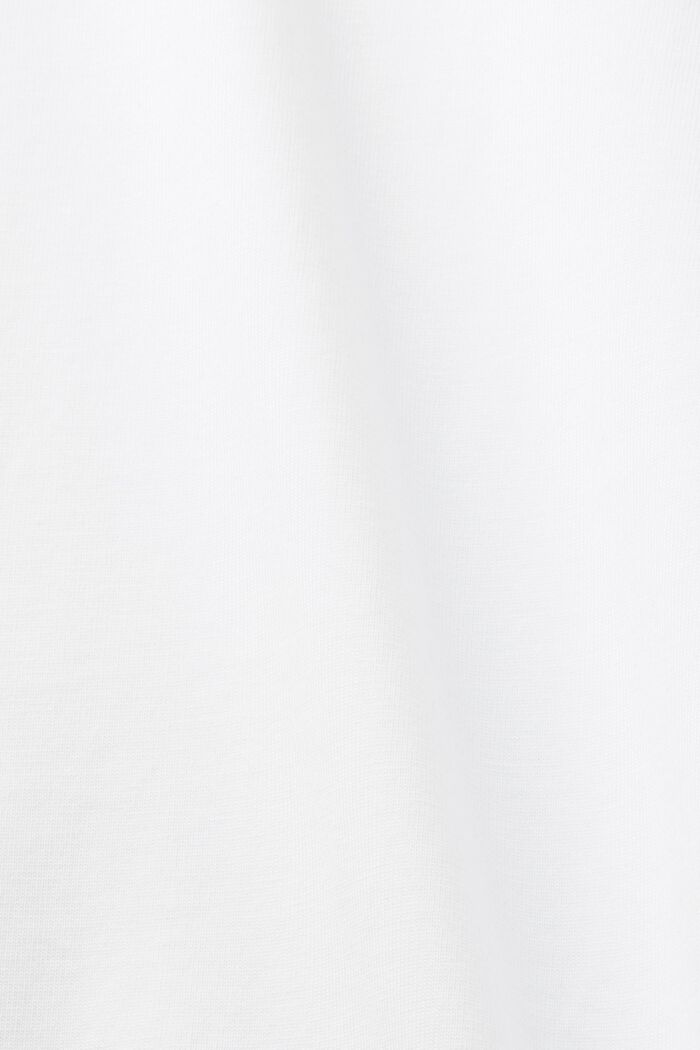 Tričko s kulatým výstřihem, z žerzeje z bavlny pima, WHITE, detail image number 6