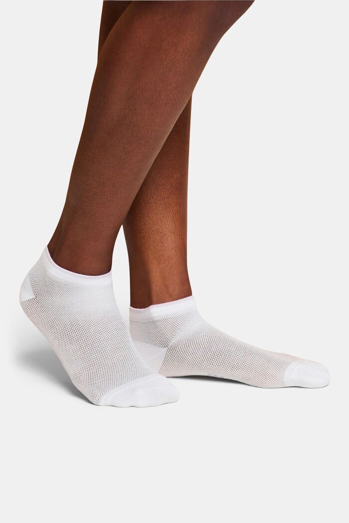 Nízké síťované ponožky, bio bavlna, 2 páry, WHITE, detail image number 1