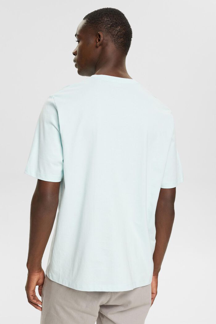 Žerzejové tričko, 100 % bavlna, LIGHT AQUA GREEN, detail image number 3