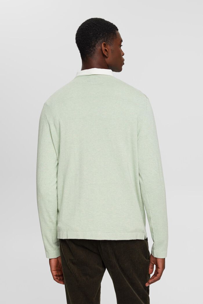 Pletený pulovr s náprsní kapsou, LIGHT AQUA GREEN, detail image number 3