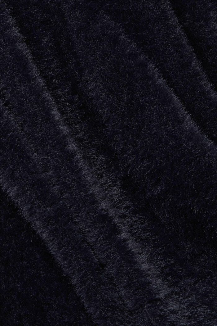 Pulovr s krátkým rolákem, imitace kožešiny, BLACK, detail image number 5