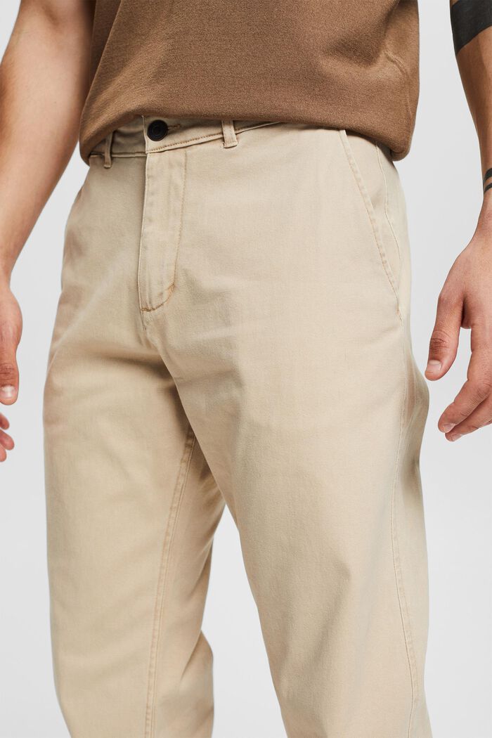 Kalhoty chino z bavlny, BEIGE, detail image number 0