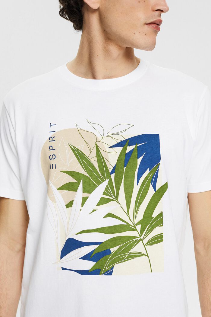 Žerzejové tričko s rostlinným potiskem, WHITE, detail image number 1