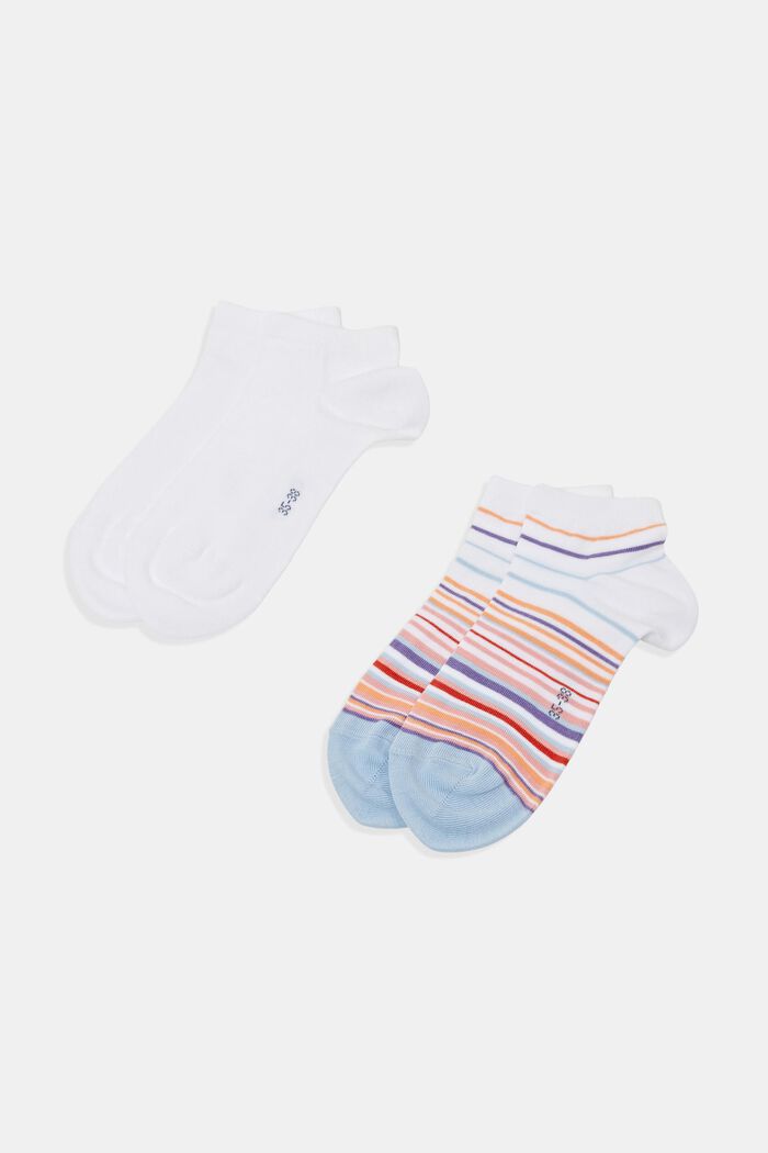 2 páry barevných ponožek do tenisek, bio bavlna, WHITE, detail image number 0