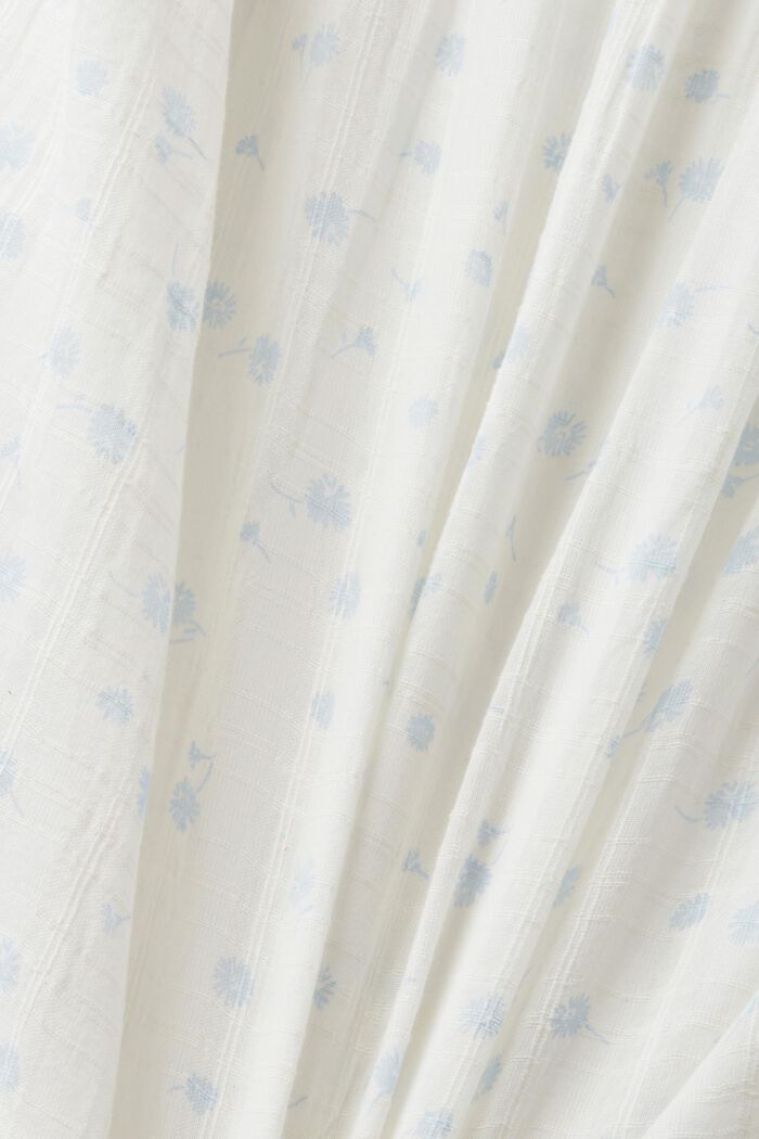 Bavlněná halenka s krátkým rukávem a celoplošným vzorem, OFF WHITE, detail image number 5