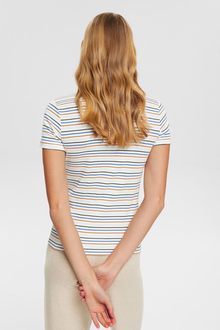 Proužkované bavlněné tričko, OFF WHITE COLORWAY, detail image number 3