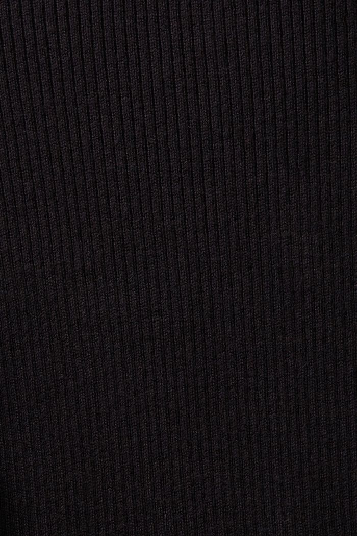 Pulovr s krátkým rolákovým límce, z žebrové pleteniny, BLACK, detail image number 5