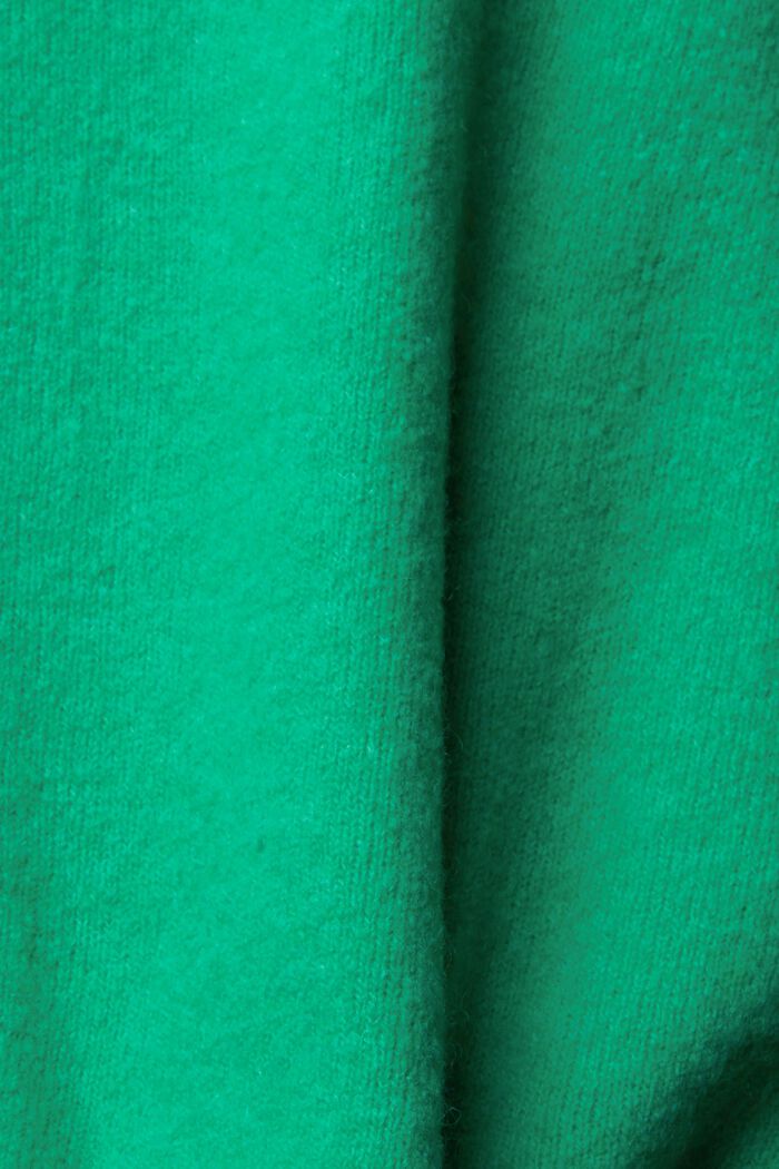 Pulovr se špičatým výstřihem ze směsi s vlnou, LIGHT GREEN, detail image number 1