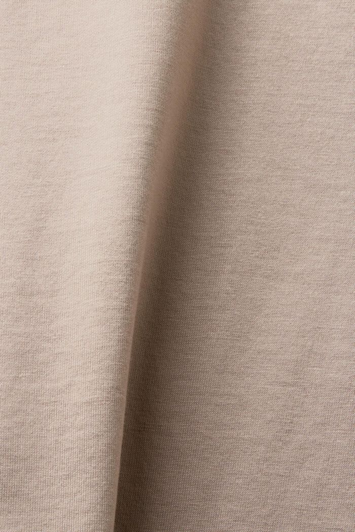 Tričko s kulatým výstřihem, z bavlny pima, LIGHT TAUPE, detail image number 4