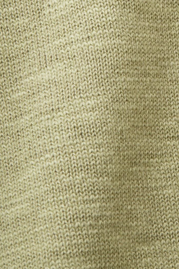 Kardigan se špičatým výstřihem, směs bavlny a lnu, LIGHT GREEN, detail image number 5