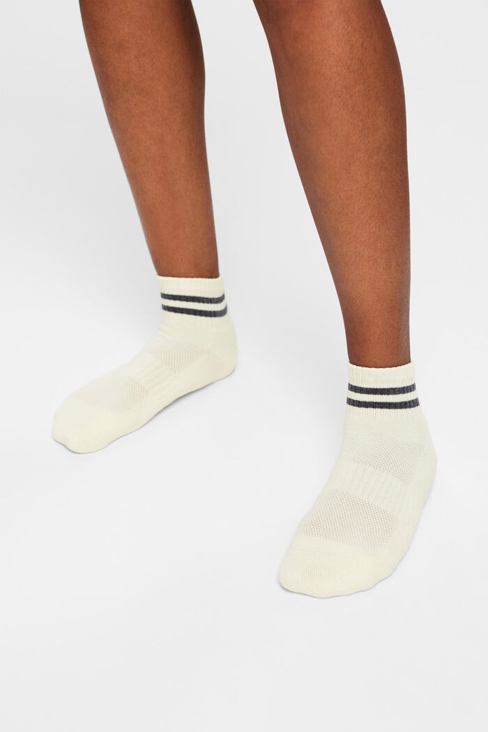 Tenisové ponožky, 2 páry v balení, CREME/NAVY, detail image number 1