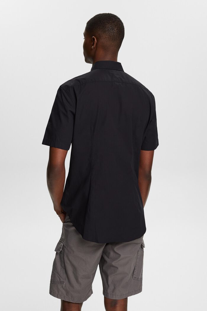 Košile s krátkým rukávem, z bavlněného popelínu, BLACK, detail image number 2