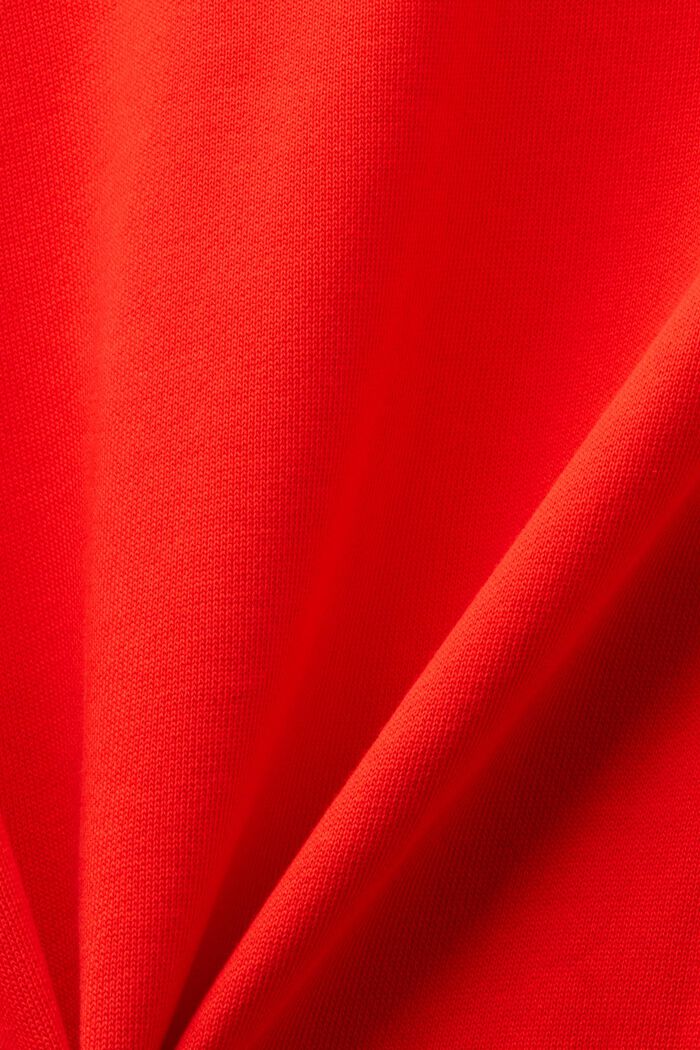 Oversized šaty z teplákoviny s kapucí, RED, detail image number 5