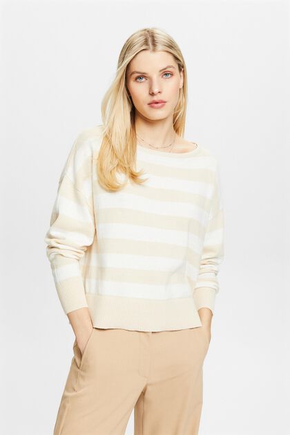 Pruhovaný pulovr ze směsi bavlny a lnu