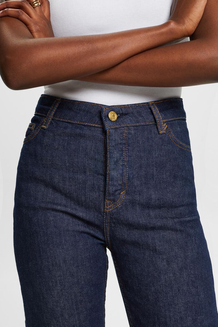 Rovné džíny s vysokým pasem a pevným okrajem, BLUE RINSE, detail image number 1