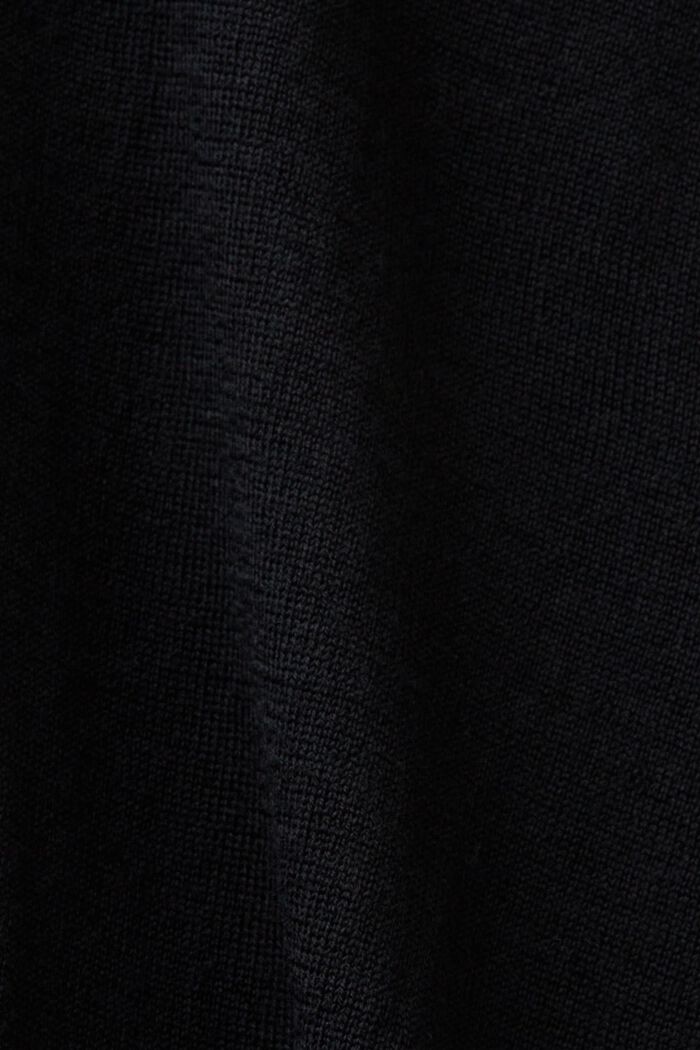 Oversize pulovr s rolákem, z vlny, BLACK, detail image number 5