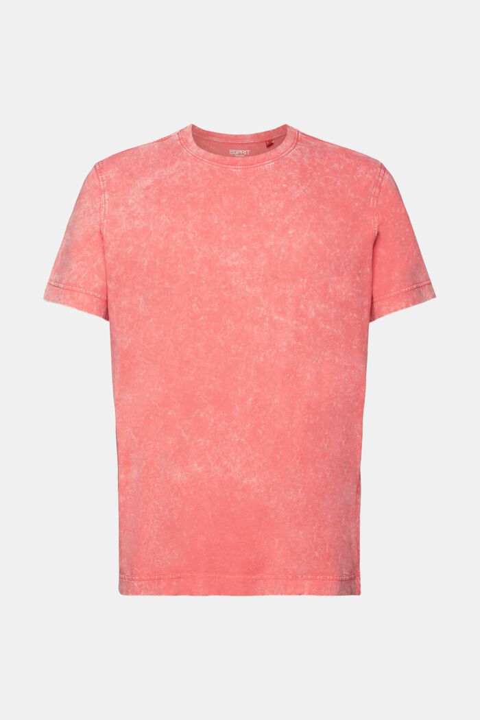 Tričko prané s pemzou, 100% bavlna, CORAL RED, detail image number 6