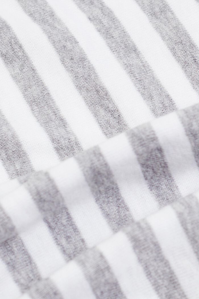 Proužkované bavlněné tričko s potiskem loga, WHITE, detail image number 5