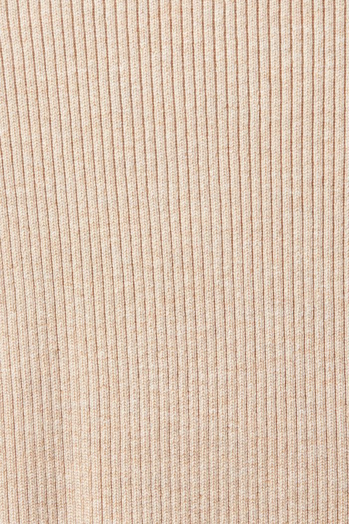 Pulovr s krátkým rolákovým límce, z žebrové pleteniny, DUSTY NUDE, detail image number 5