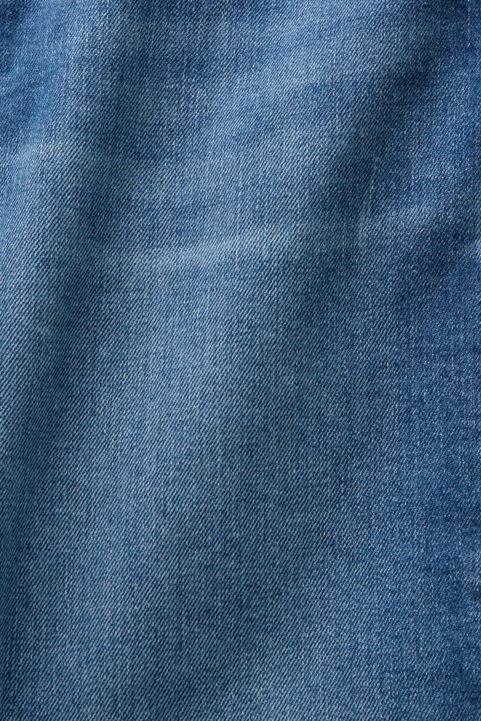 Rovné denimové šortky, středně vysoký pas, BLUE MEDIUM WASHED, detail image number 5