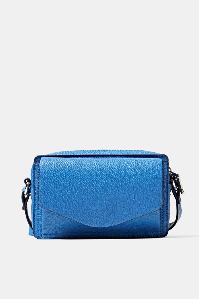 Malá kabelka přes rameno, se vzhledem kůže, BLUE, detail image number 0