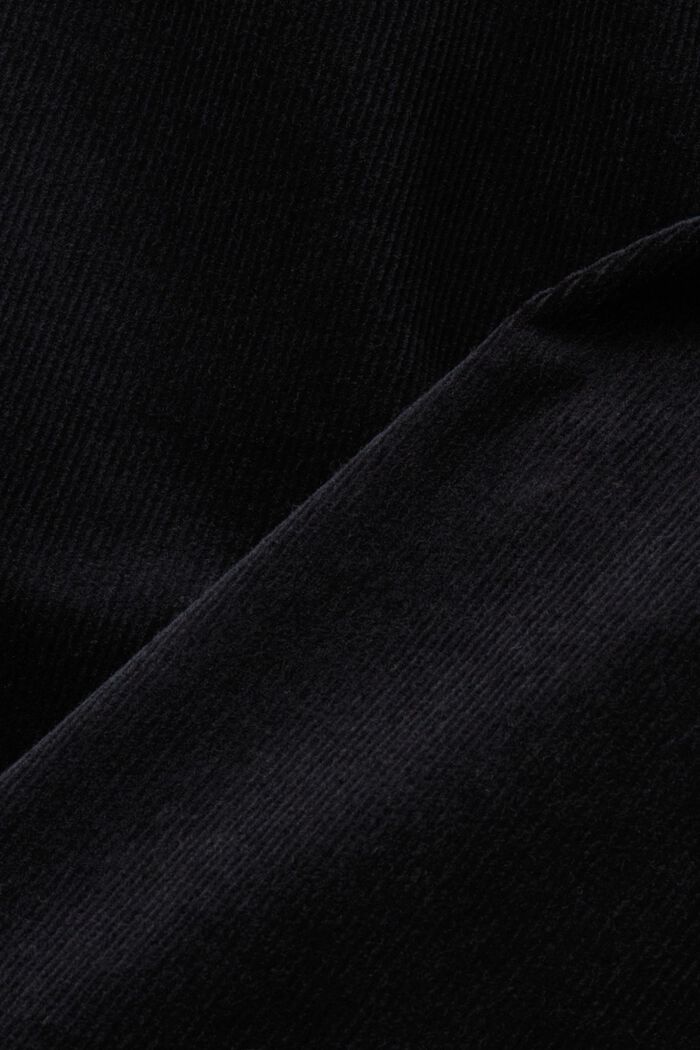 Úzké manšestrové kalhoty se středně vysokým pasem, BLACK, detail image number 6